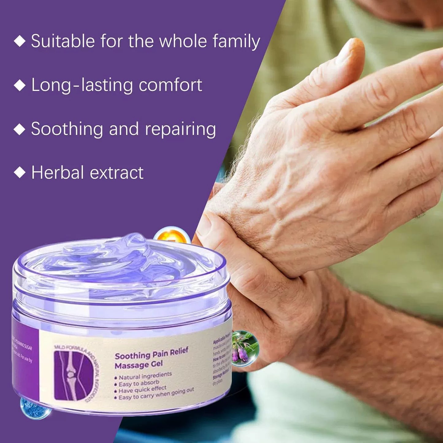 Joint Pain Treatment Gel – Turmeric Extract, Emu Oil, Chondroitin, & Natural Herbal Ingredients for Joint Health and Pain Treatment