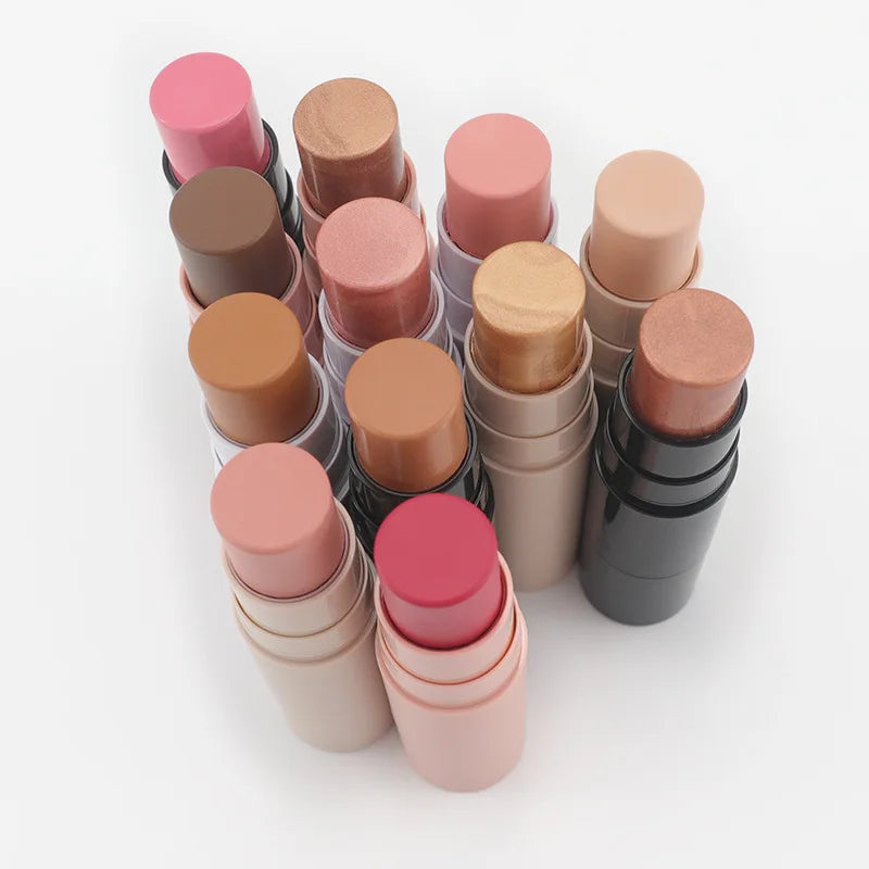 Vegan Blush Stick Private Label Face Makeup Contour Pen Waterproof Blusher Peach Pink Cosmetics Wholesale Bulk for Business